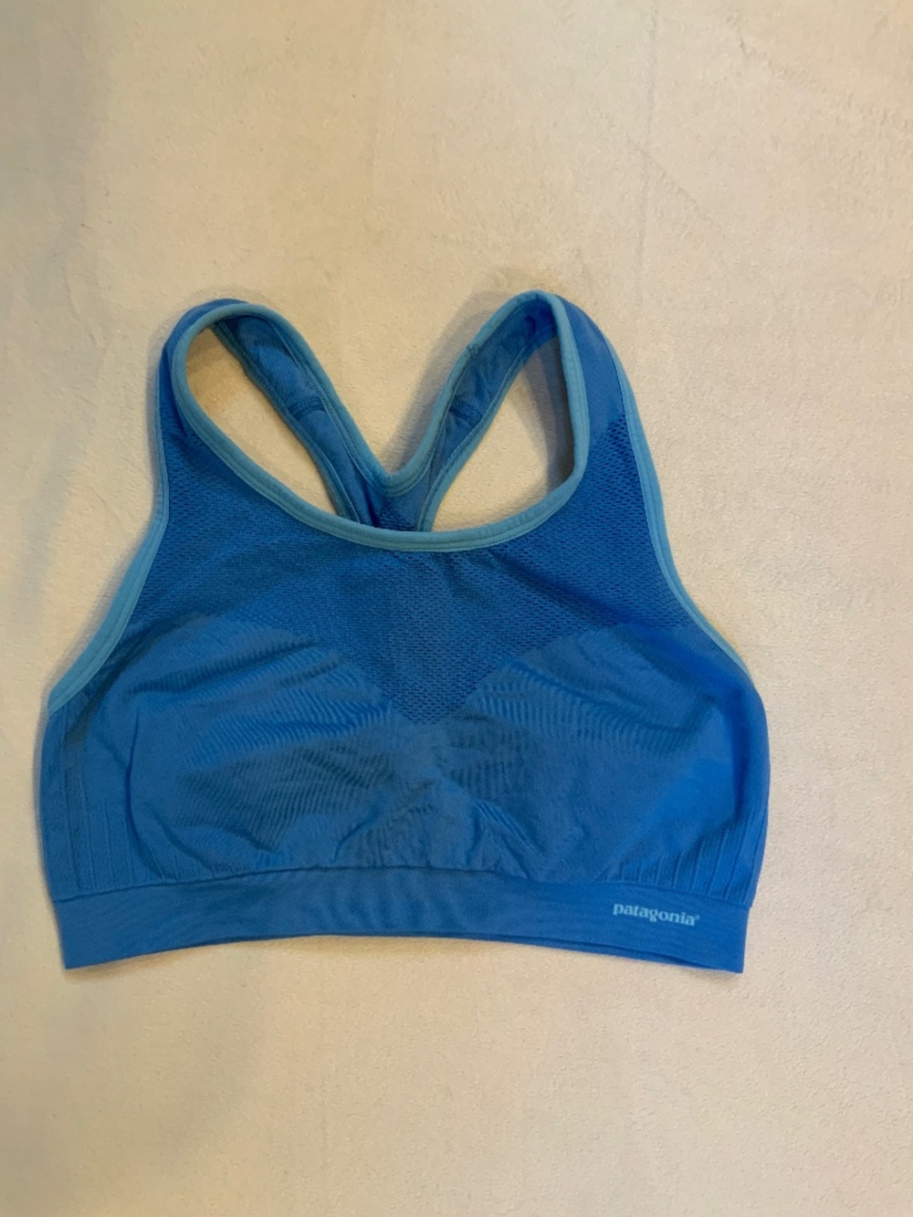 Patagonia Blue M Capilene Sports bra Stretchy Breathable Outdoor Adventure